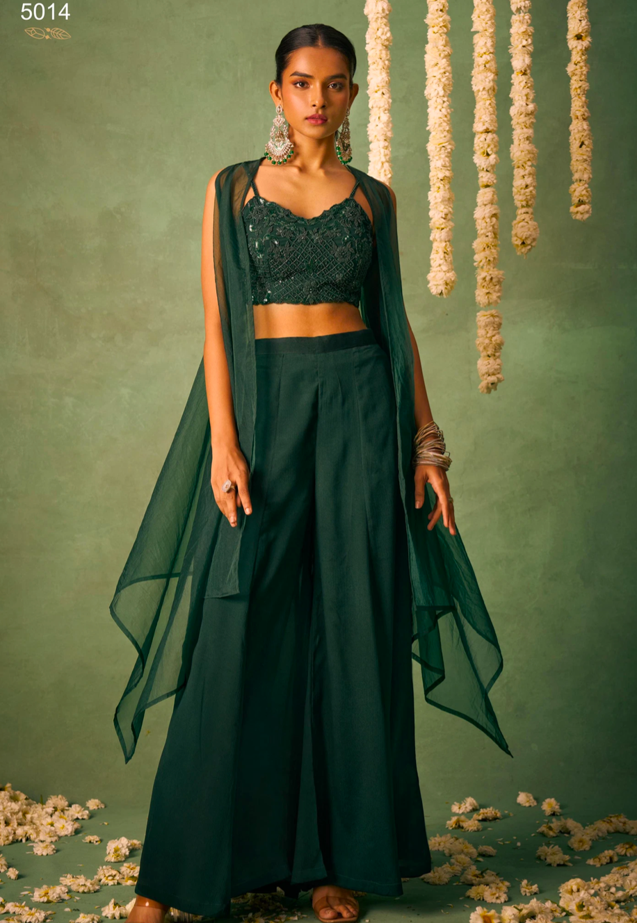 Matrut | Noble Empress Green Palazzo Set
