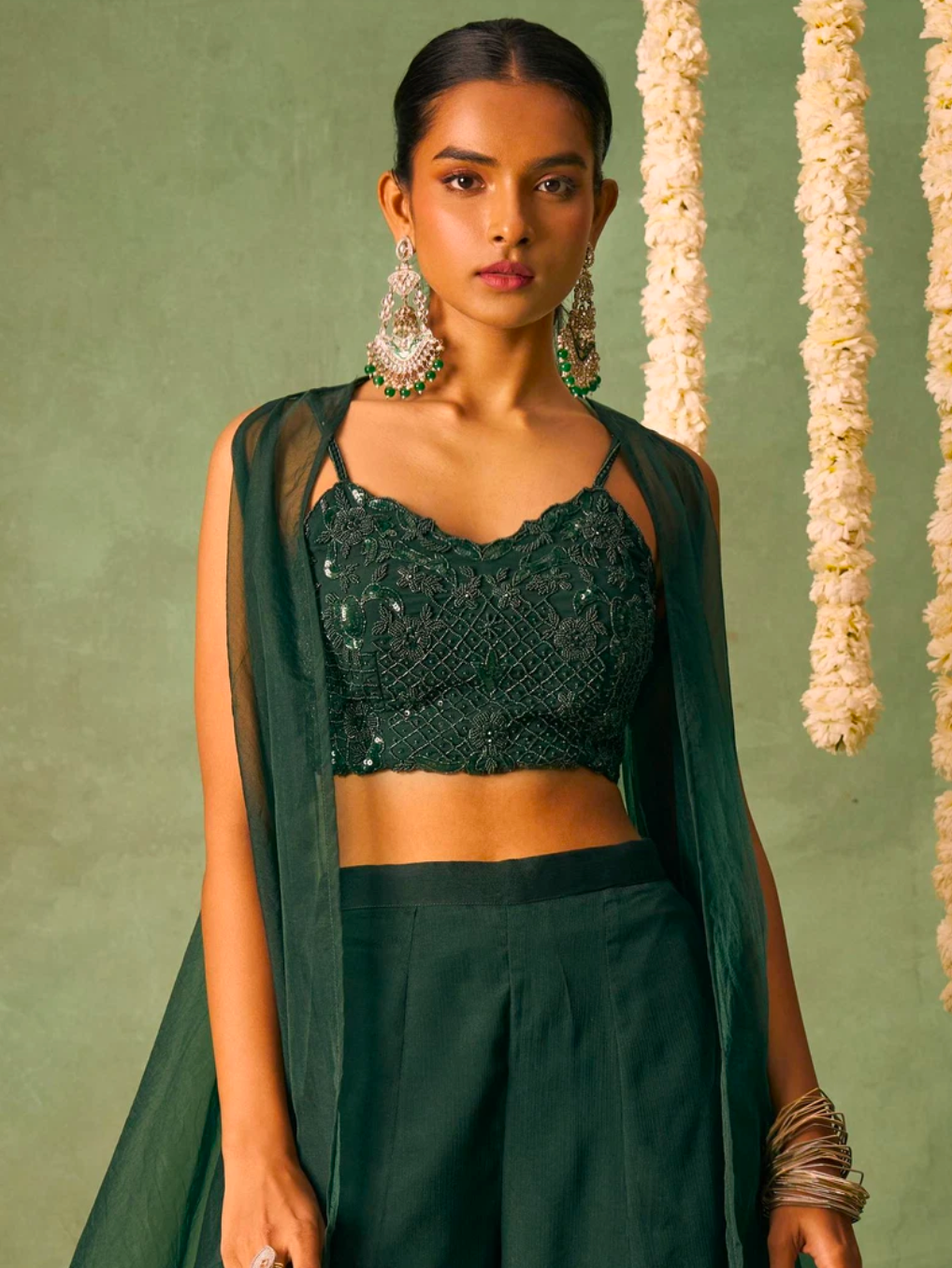 Matrut | Noble Empress Green Palazzo Set