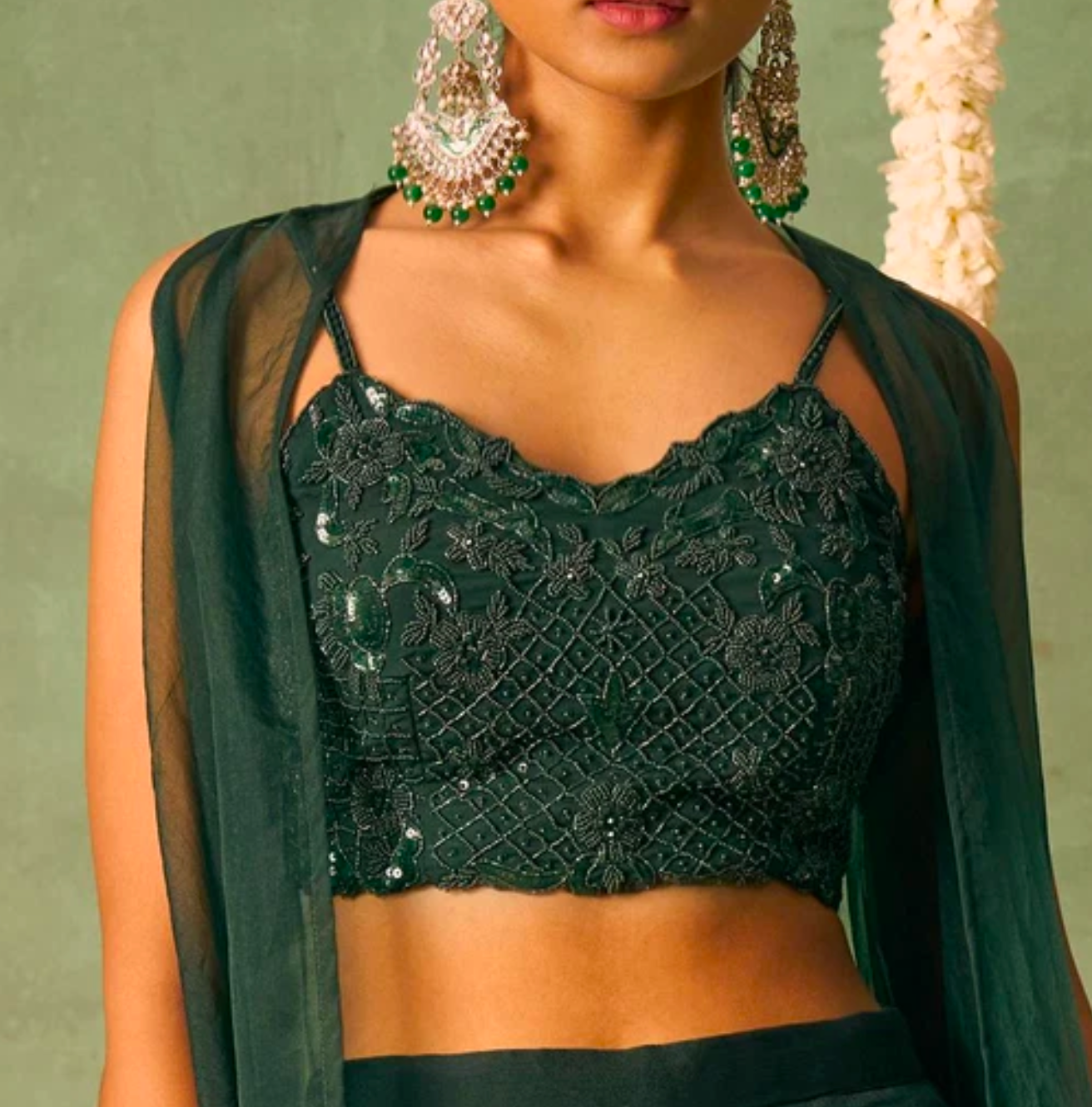 Matrut | Noble Empress Green Palazzo Set