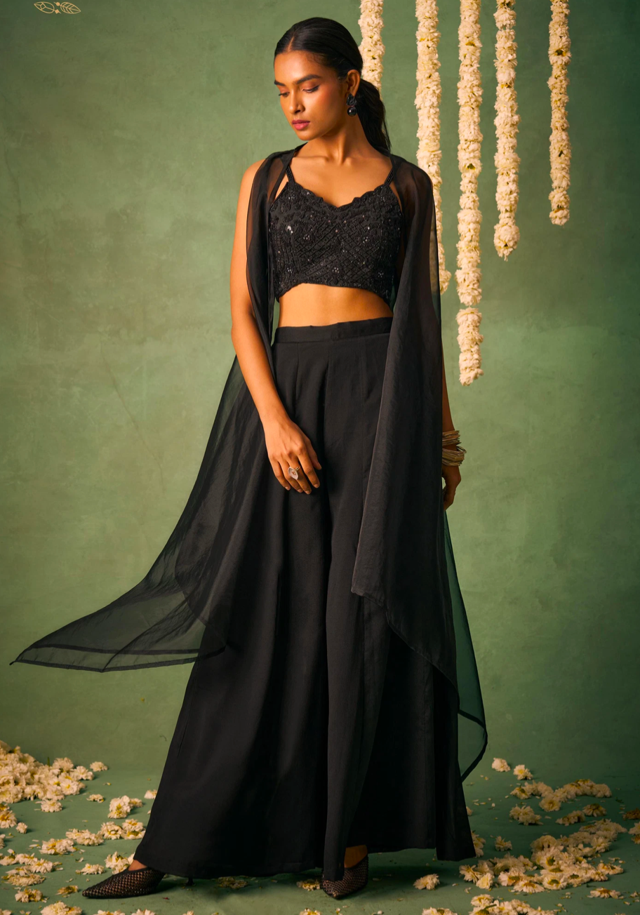 Matrut | Noble Empress Black Palazzo Set
