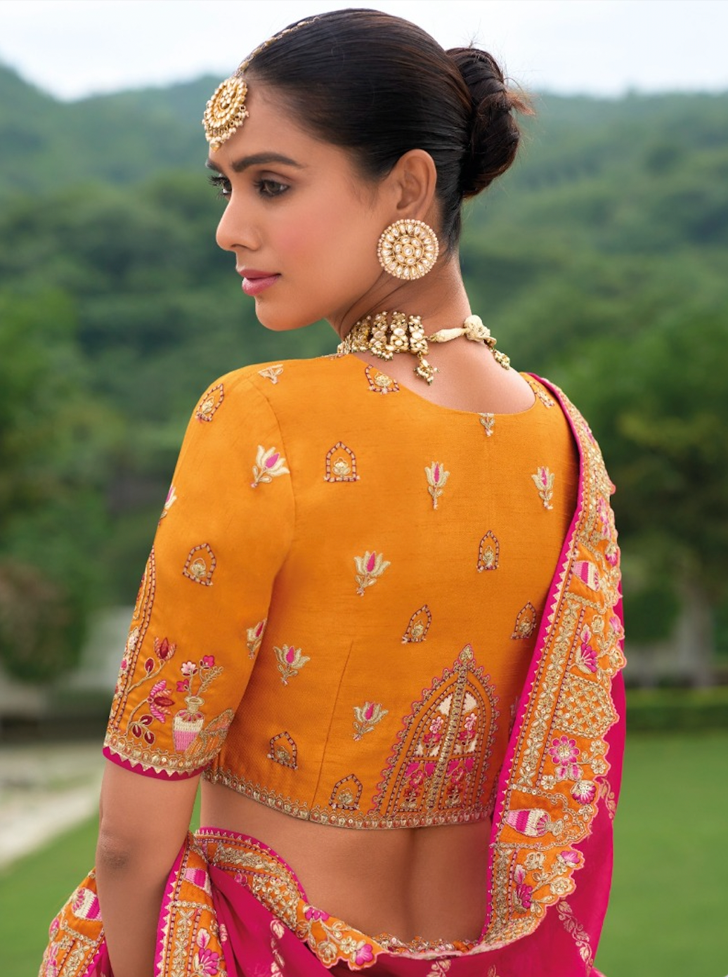 Matrut |  Shehnai Oranage Pink Lehenga Set