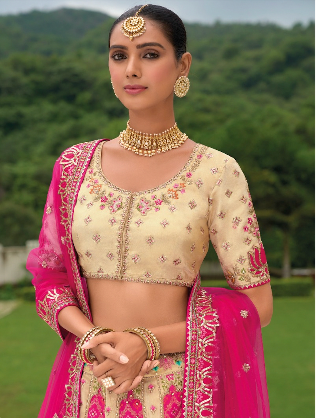 Matrut |  Ehsaas Rani Pink Lehenga Set