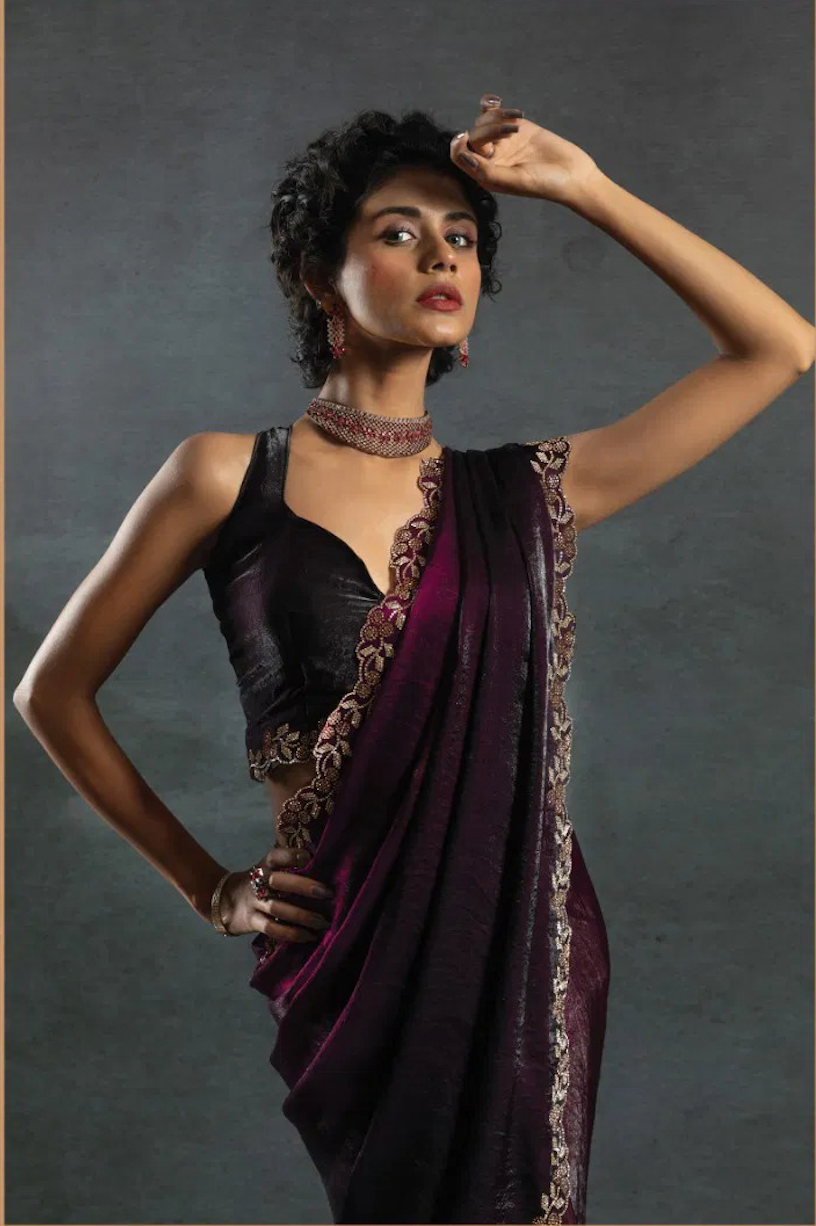 Matrut | Two Tone Elaria Wine Saree