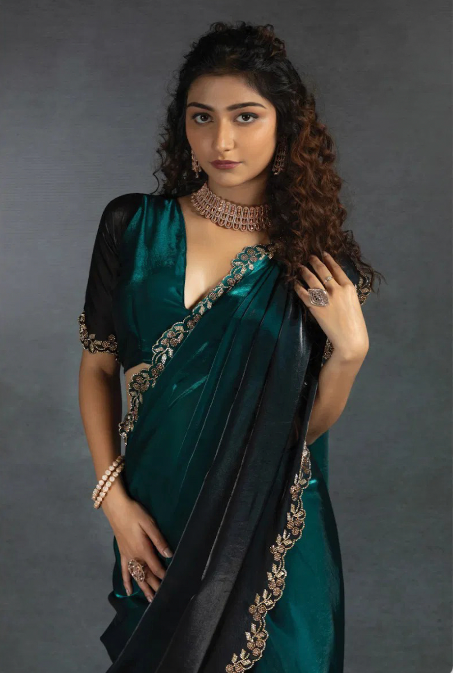 Matrut | Two Tone Elaria Teal Blue Saree