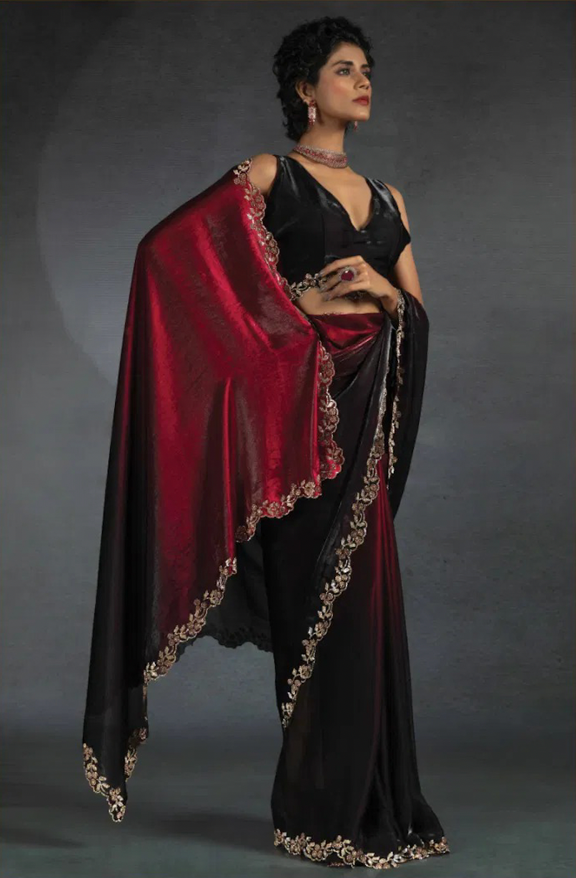 Matrut | Two Tone Elaria Red Saree