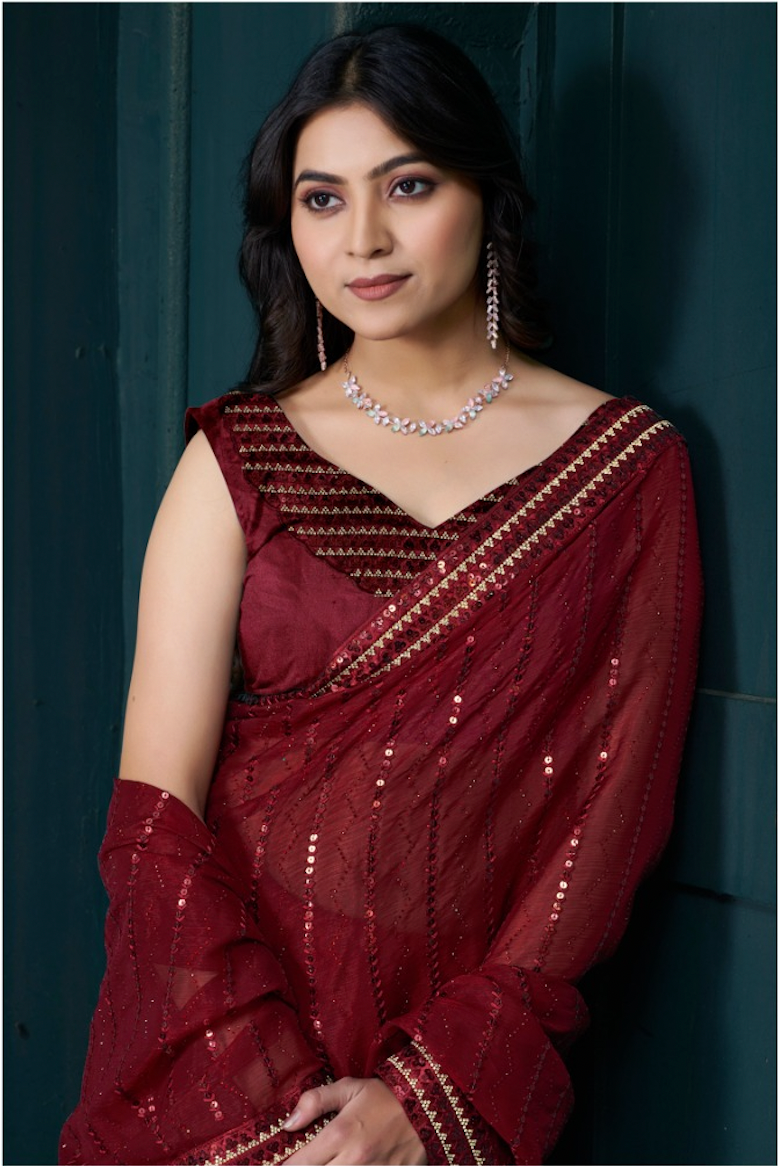 Matrut | Kiton Red Saree