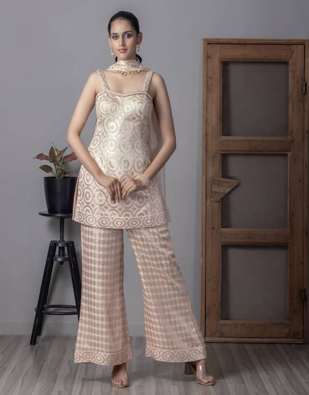 Matrut | Canali Cream Palazzo Suit
