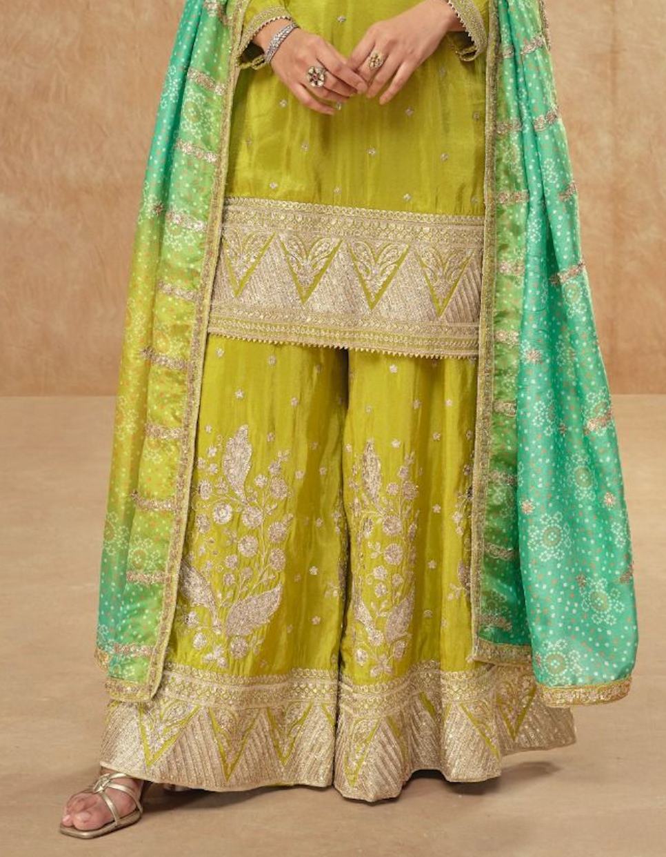 Matrut | Chahat Lime green Sharara Suit