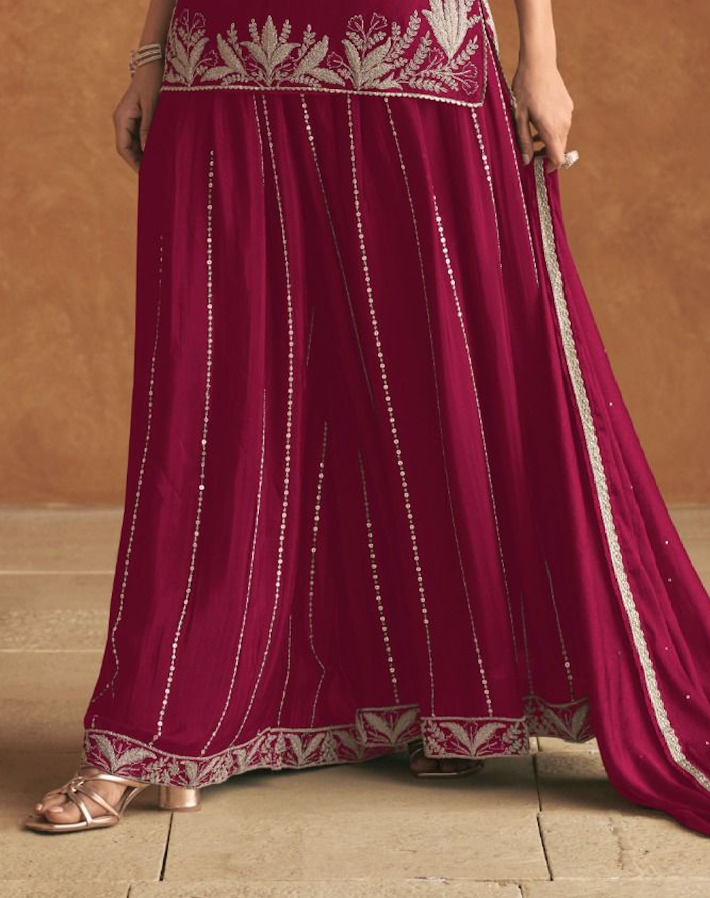 Matrut | Geet Red Short Sharara Suit