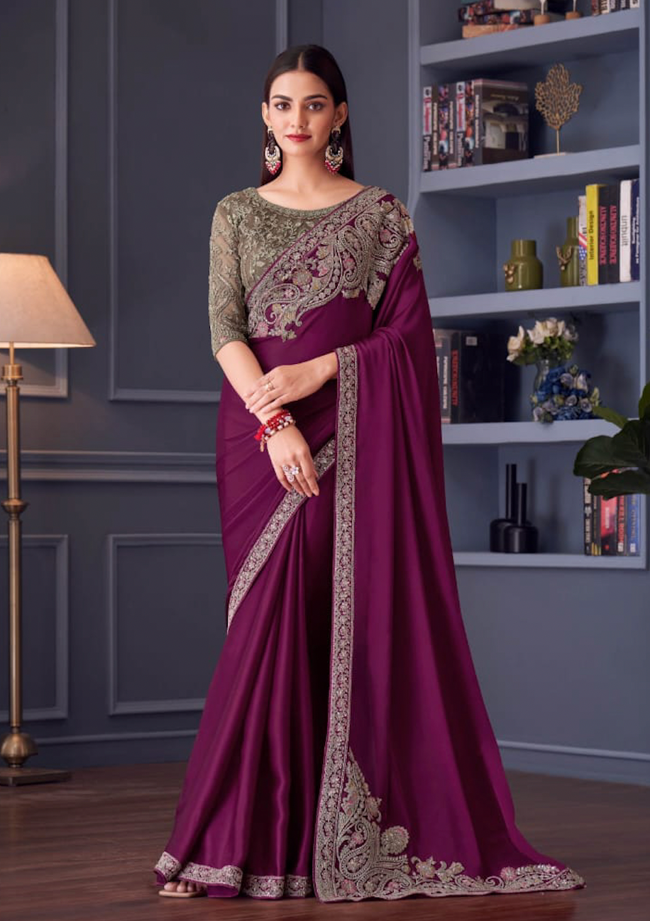 Matrut | Vintage Florence Purple Saree