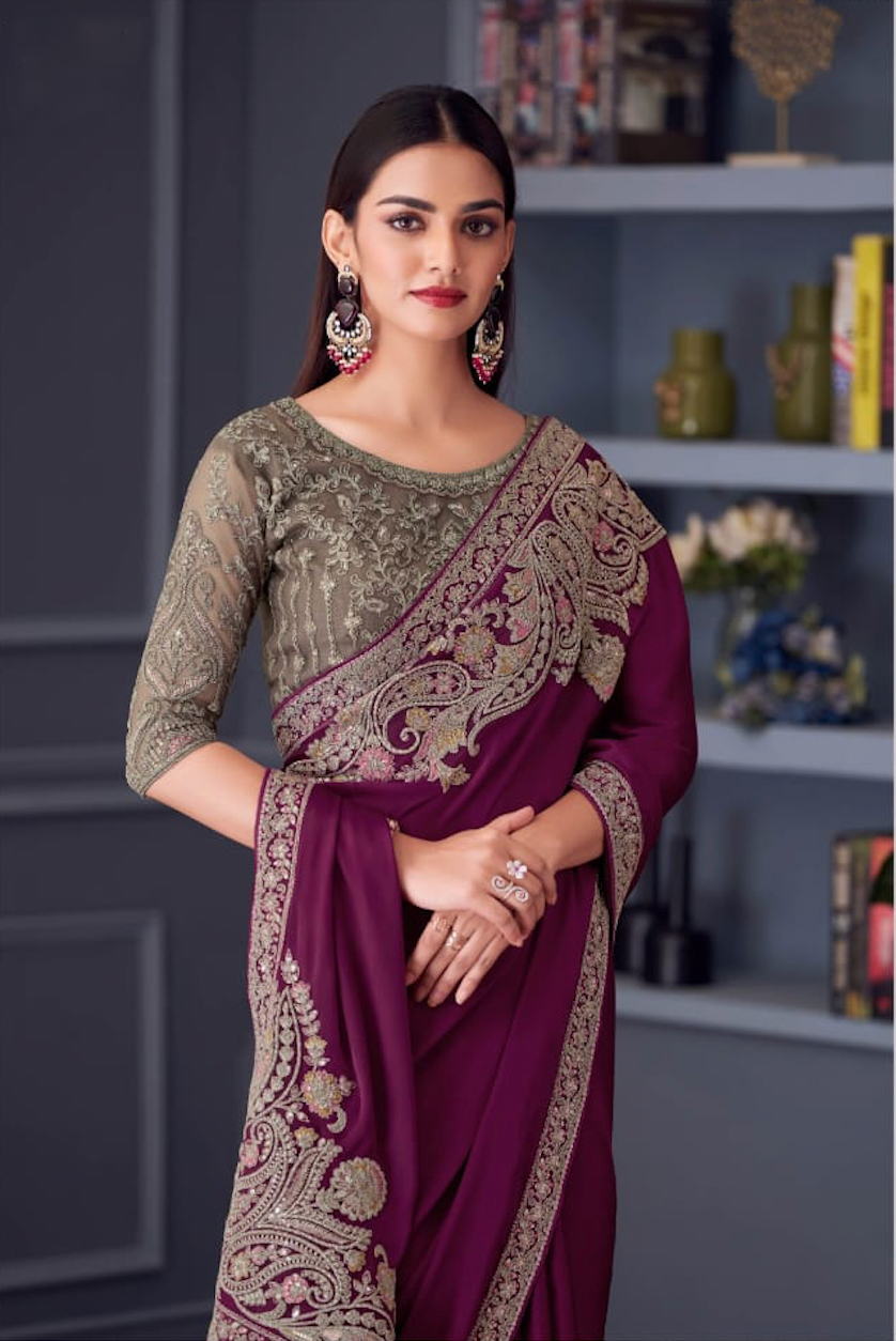 Matrut | Vintage Florence Purple Saree