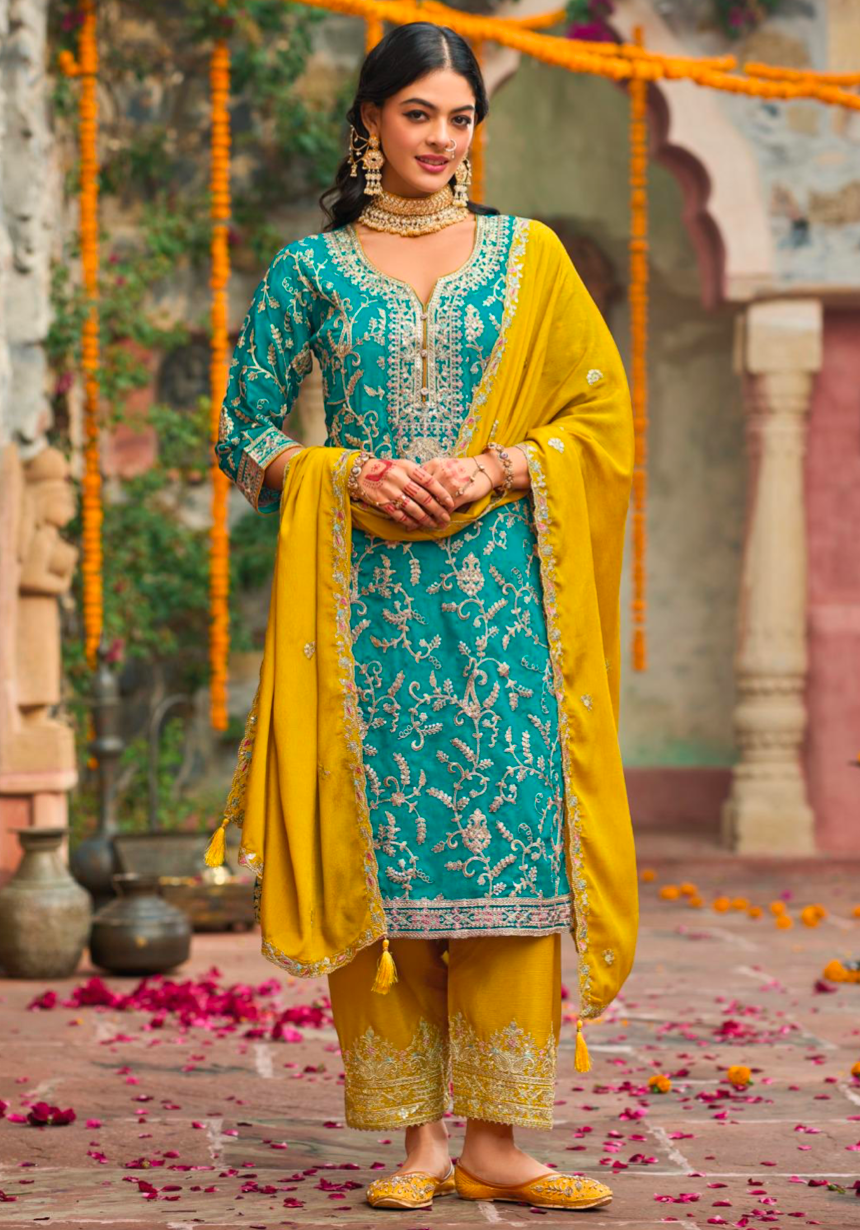 Matrut | Sangit Blue Straight Suit