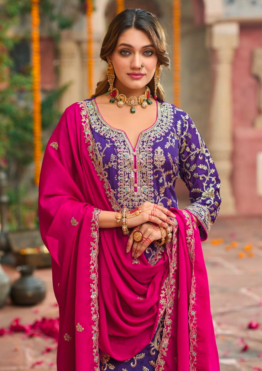 Matrut | Sangit Purple Straight Suit
