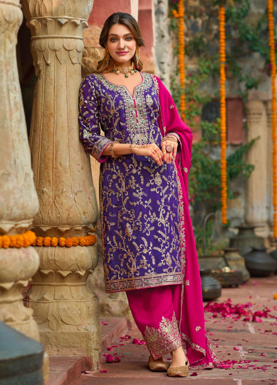 Matrut | Sangit Purple Straight Suit
