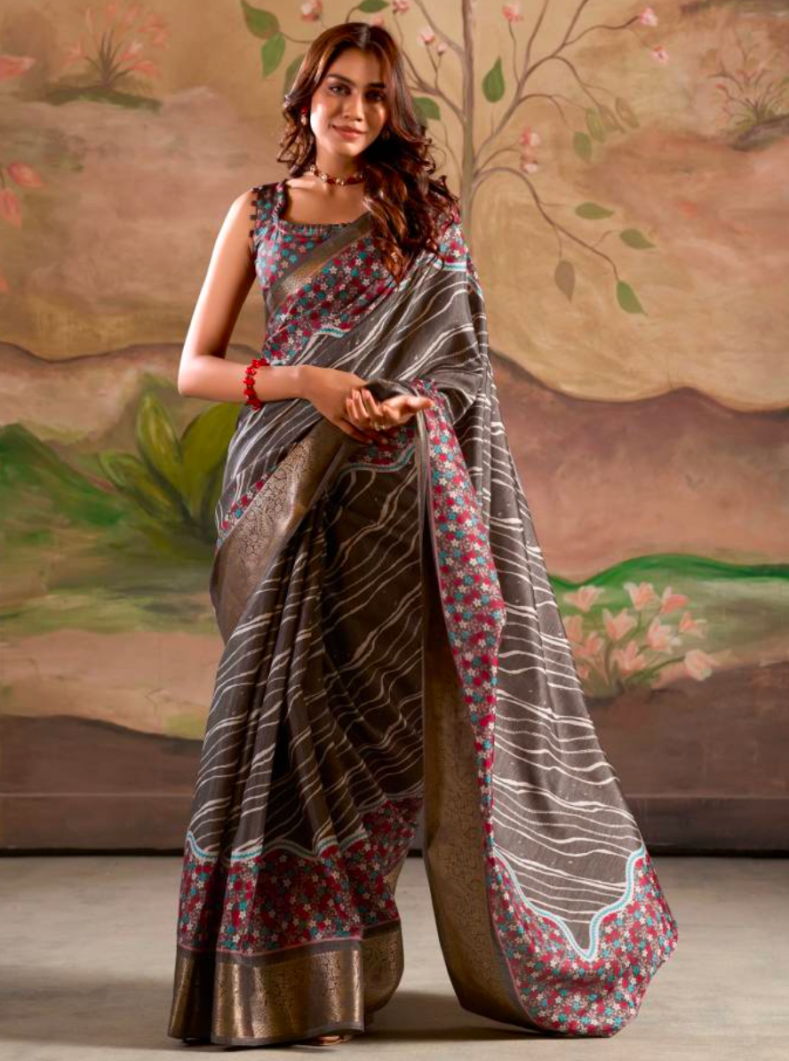 Matrut | Hazel Hues Grey Saree