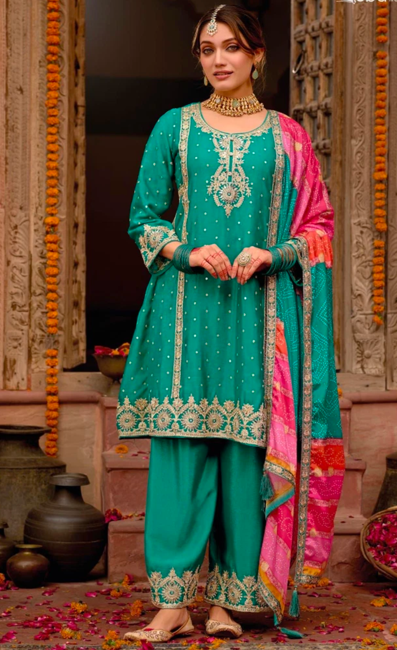 Matrut | Gajari Firozi Straight Suit