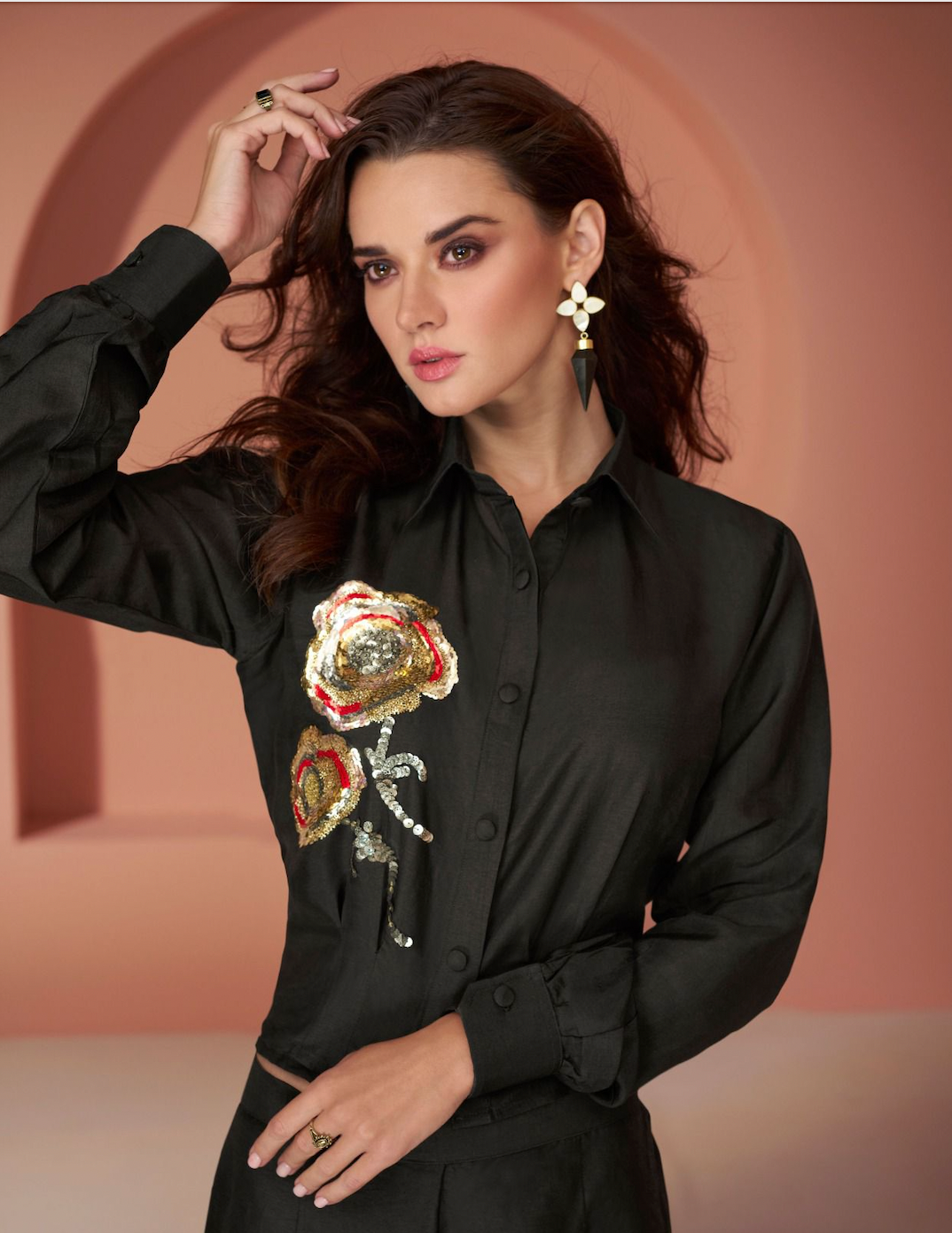 Matrut  | Pearl Halo Black Co-ord Set