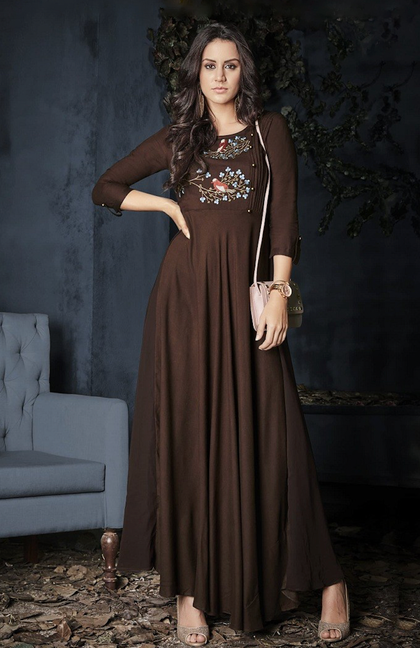 Matrut | Finesse Flare Coffee Brown Gown