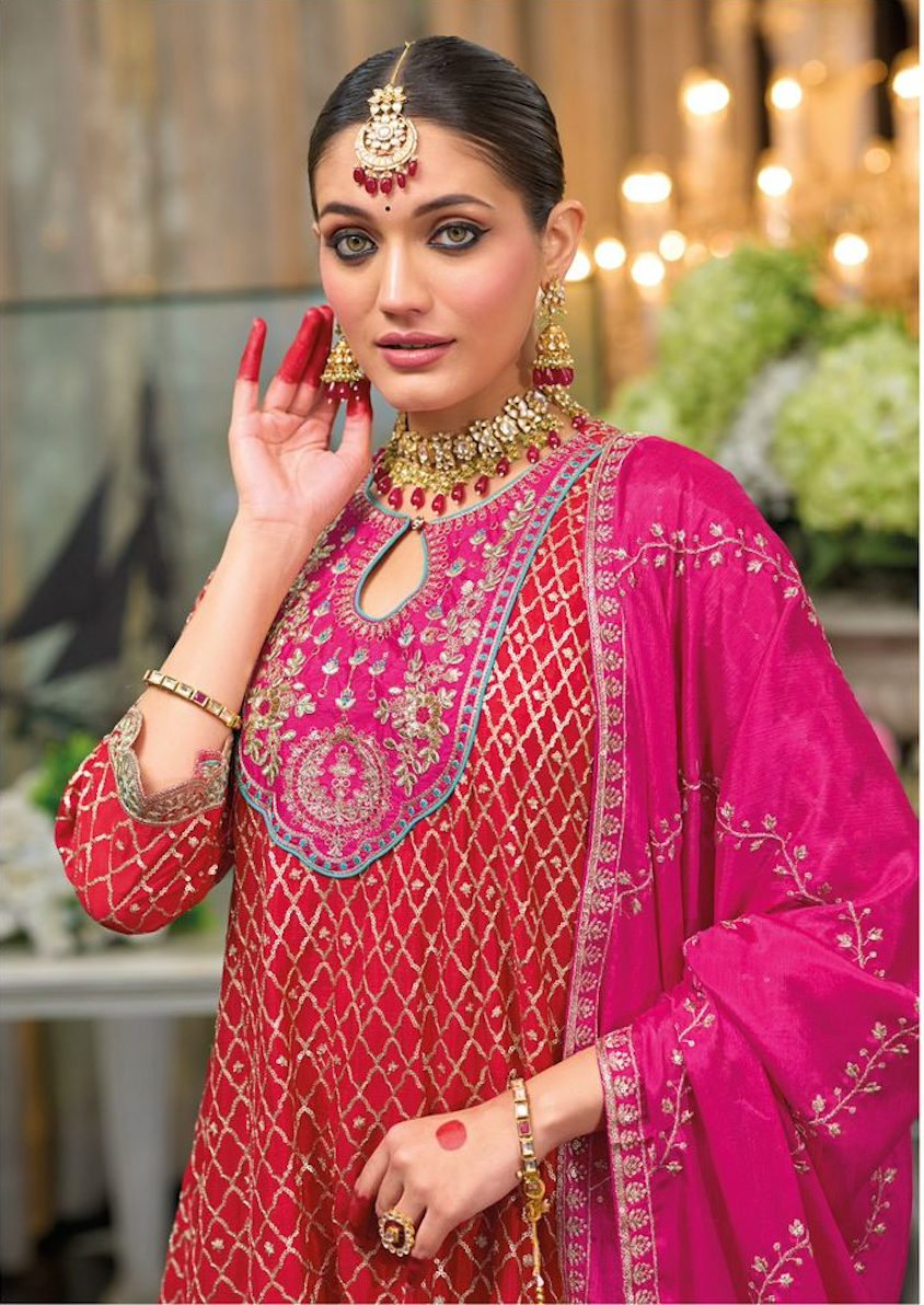 Matrut | Rajni Red Dhoti Suit