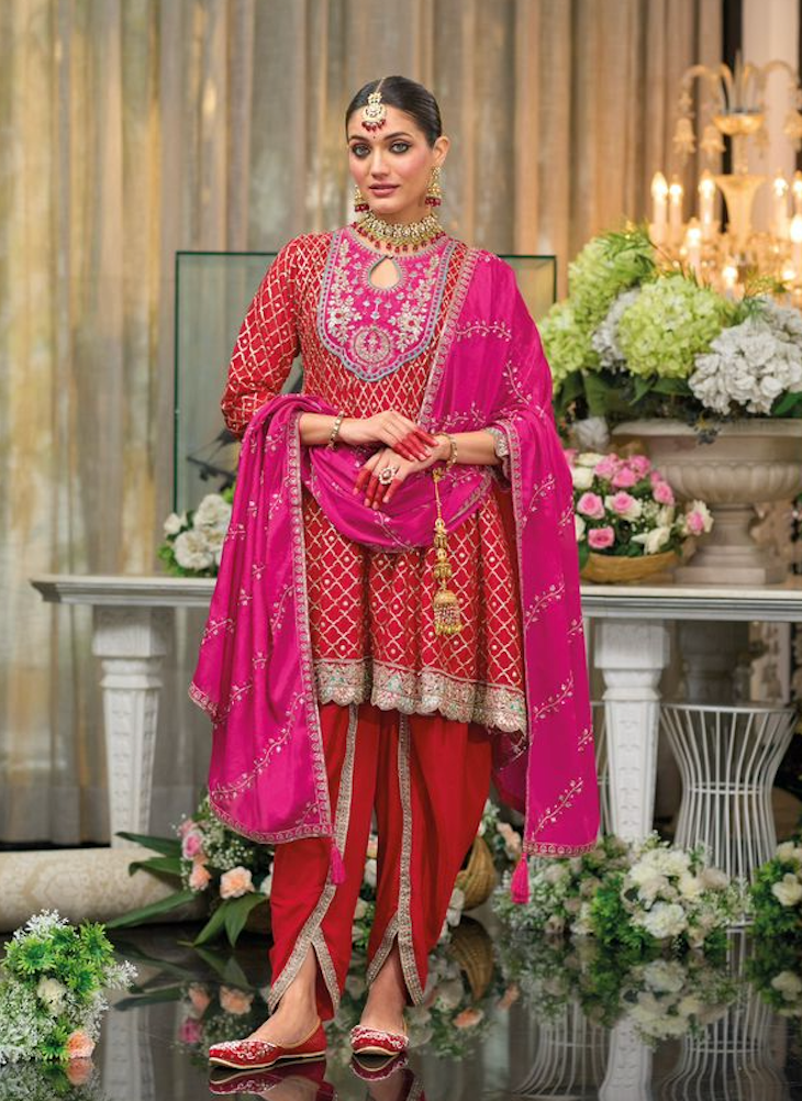 Matrut | Rajni Red Dhoti Suit