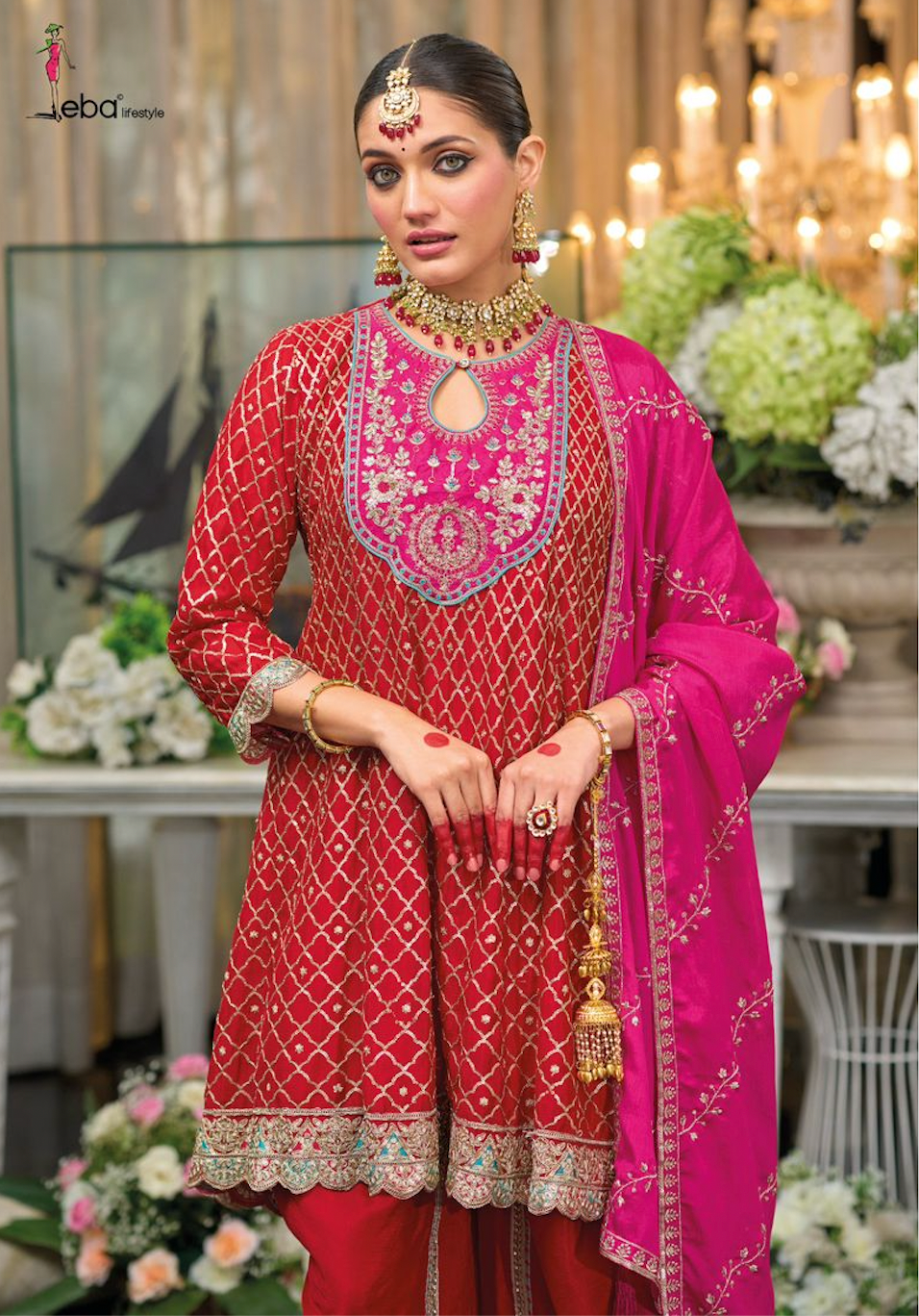 Matrut | Rajni Red Dhoti Suit
