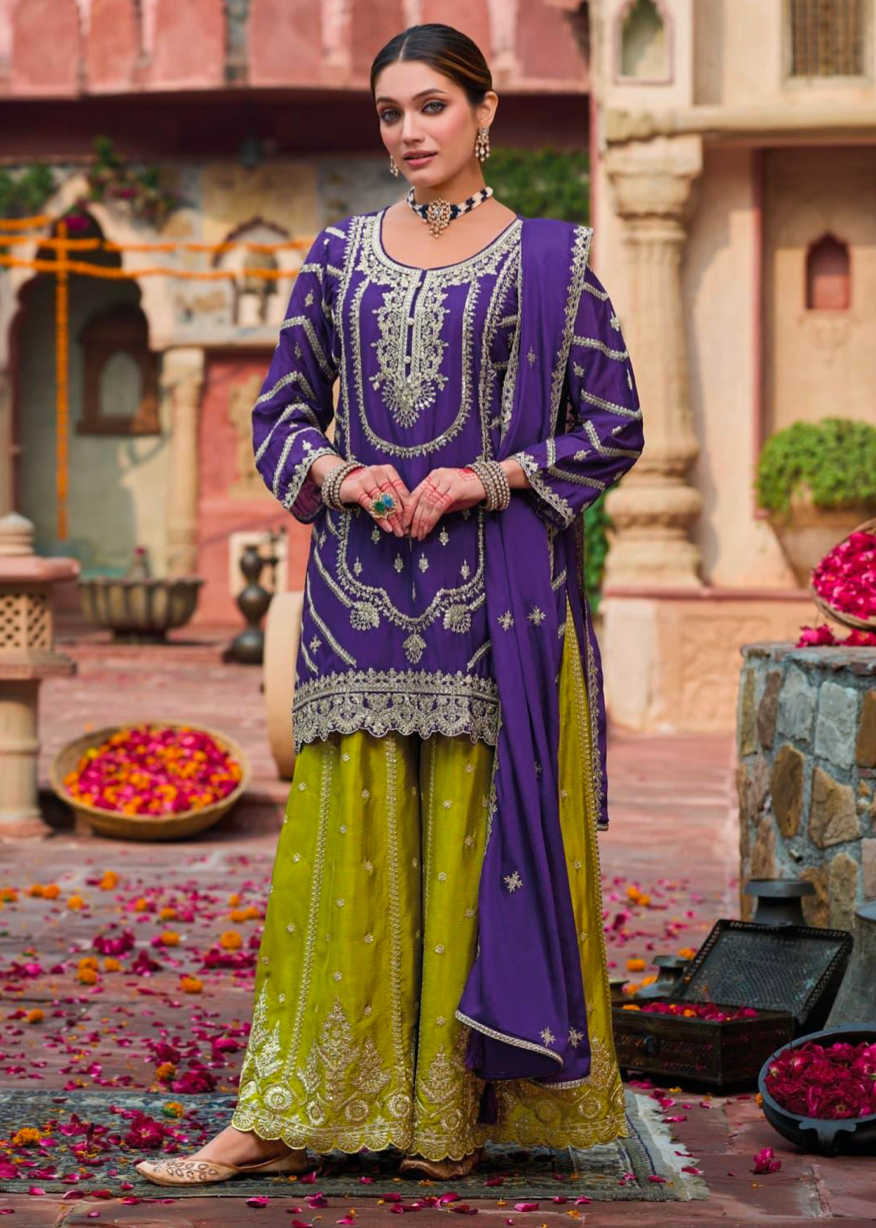 Matrut | Kanak Purple Sharara Suit