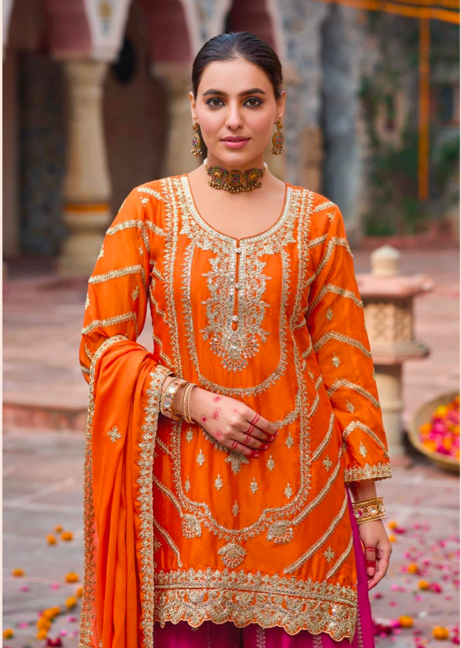 Matrut | Kanak Orange Sharara Suit