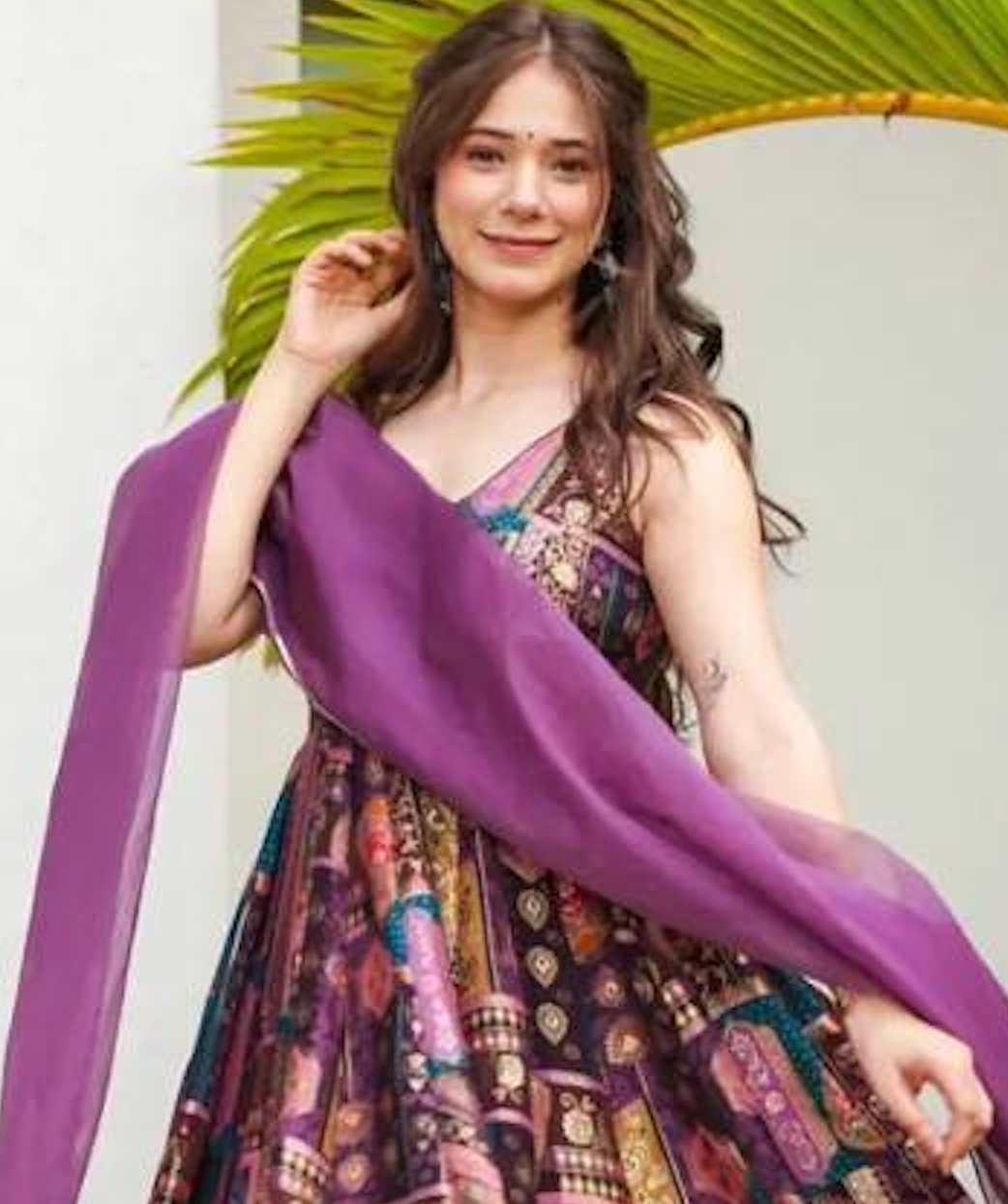 Matrut | Blush & Bold Purple Multicolor Gown