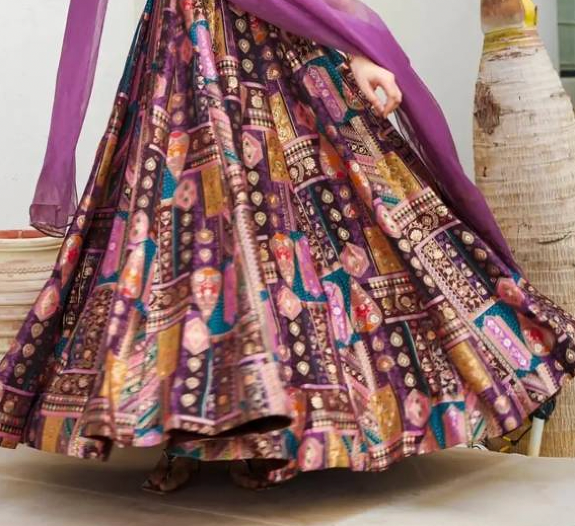 Matrut | Blush & Bold Purple Multicolor Gown