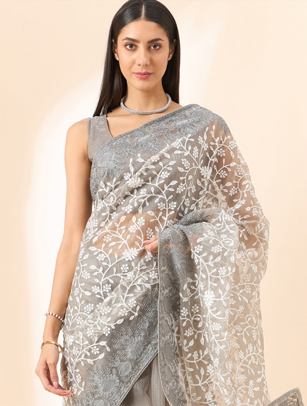 Matrut | Ziva Grey Saree