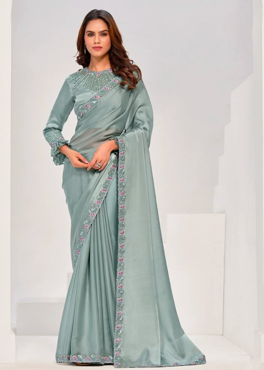 Matrut | Sonjiya Grey Saree