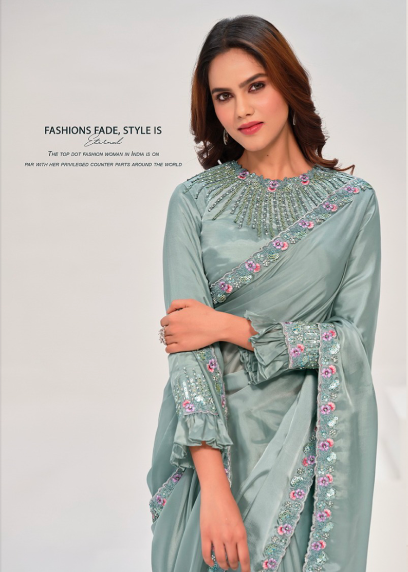 Matrut | Sonjiya Grey Saree