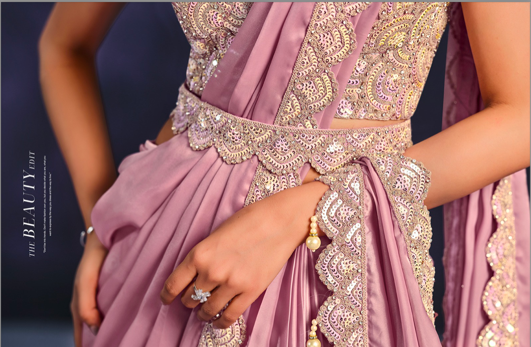 Matrut | 1 min Saree Pink Riona