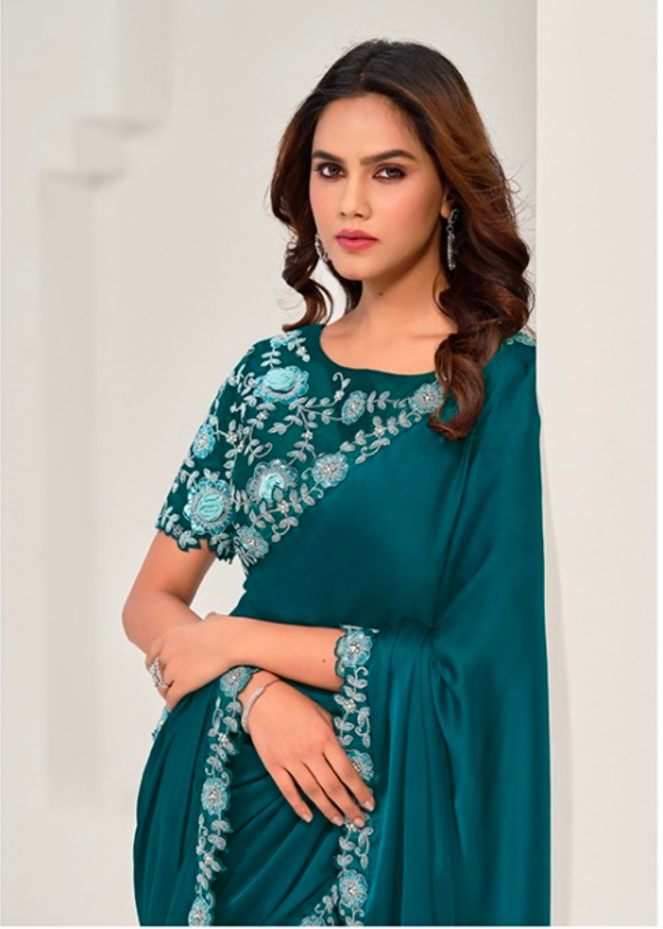Matrut | Sonjiya Teal Blue Saree