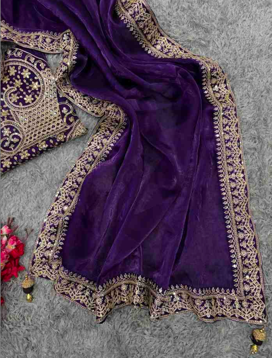 Matrut | Ananya Pandey Purple Saree