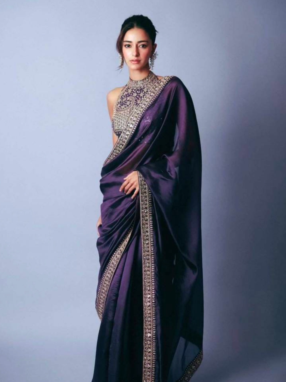 Matrut | Ananya Pandey Purple Saree