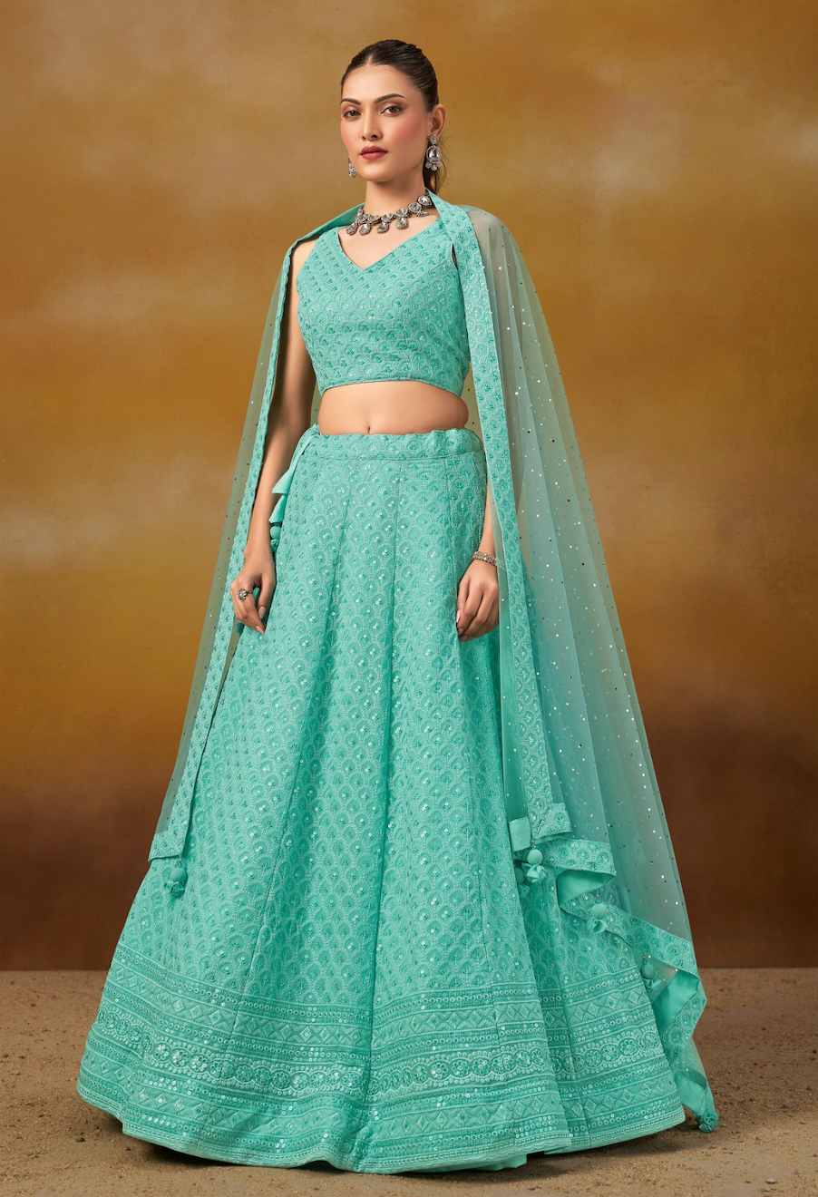 Matrut | Florance Sky Blue Lehenga