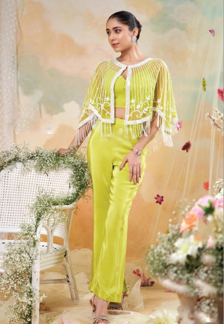 Matrut | Kasha Edge Lime Green Co-ord Set