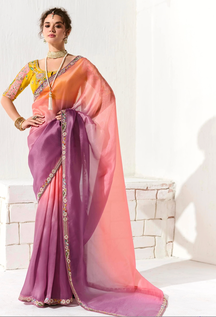 Matrut | Cherry Chant Rainbow Saree
