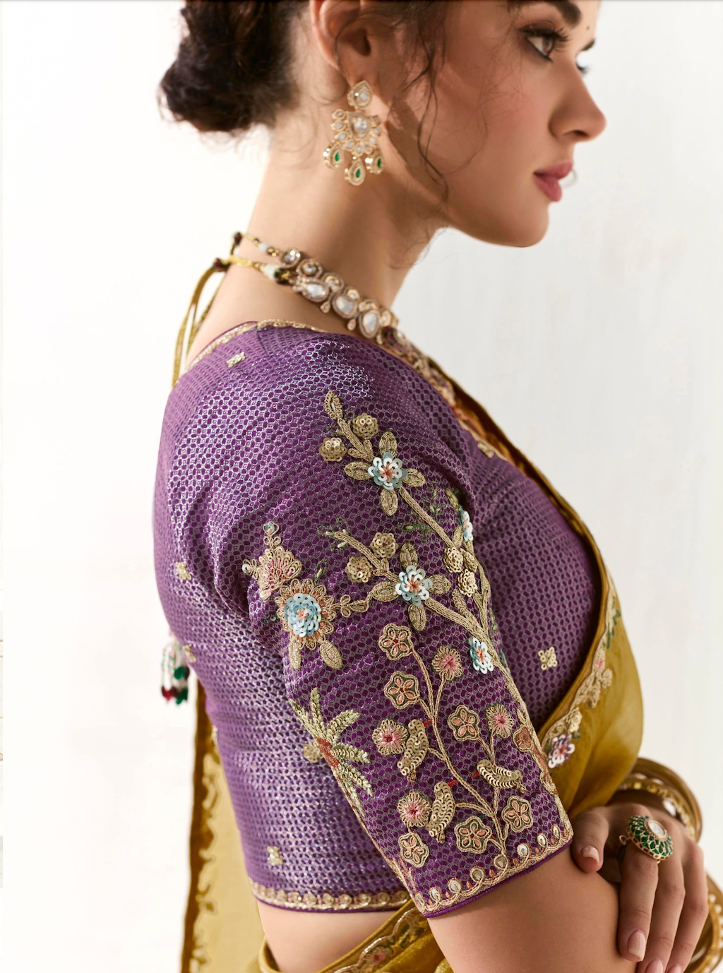 Matrut | Cherry Chant Mustard Yellow Saree