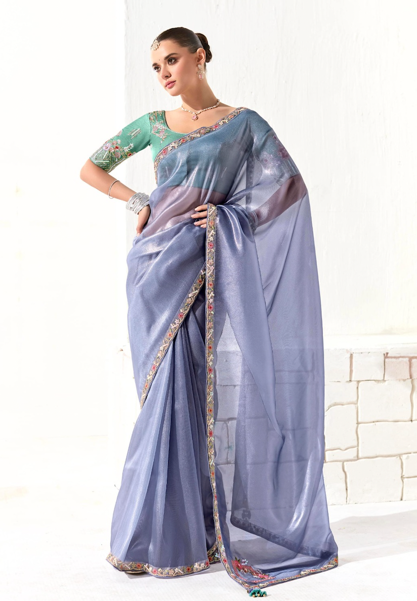 Matrut | Cherry Chant Indigo Saree