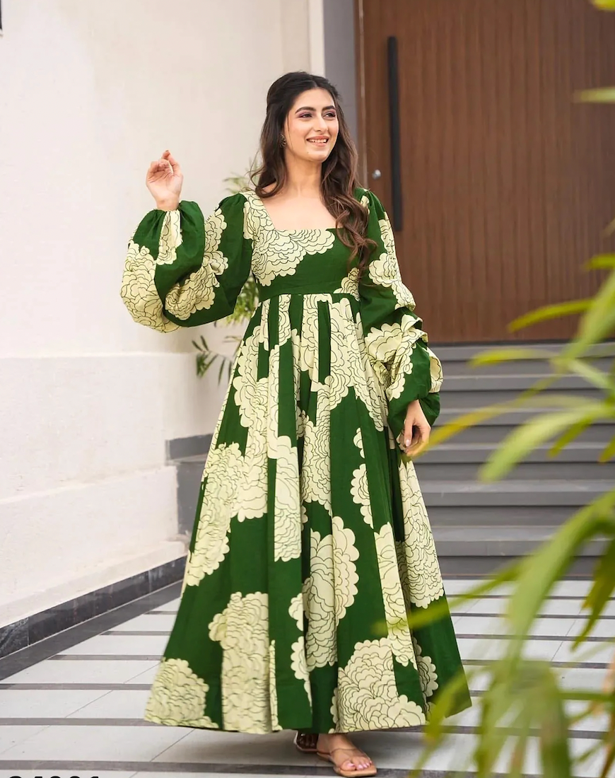 Matrut | Sunpetal Lime & Green Flair Dress