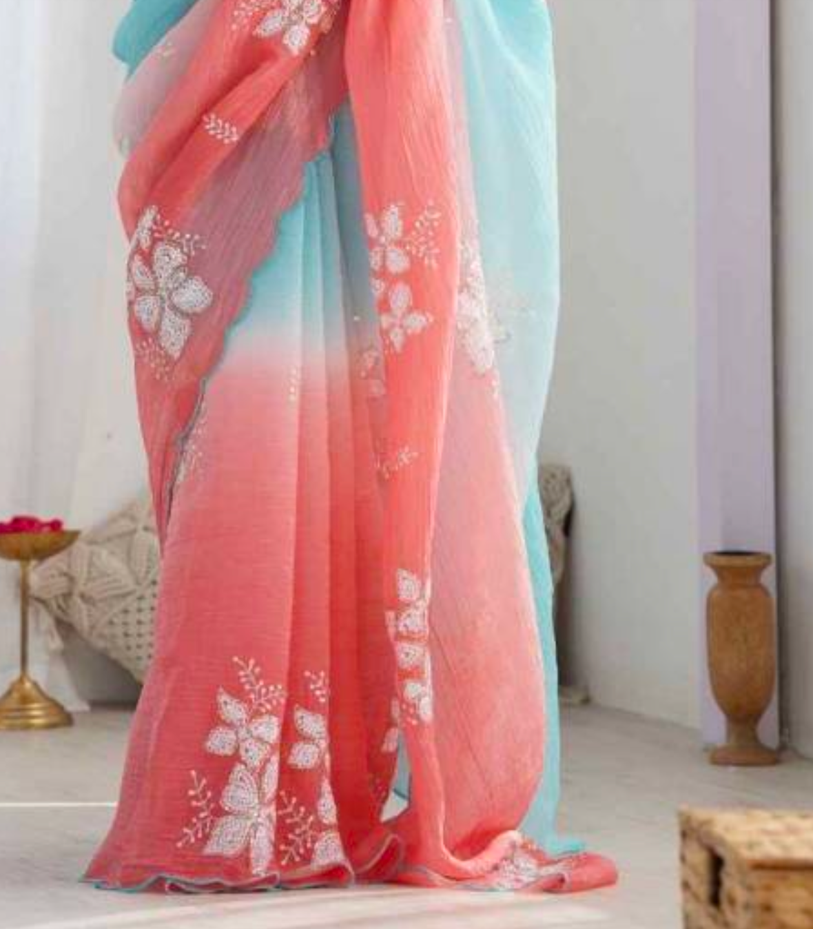 Matrut | Daydream Drift Pink-Blue Saree