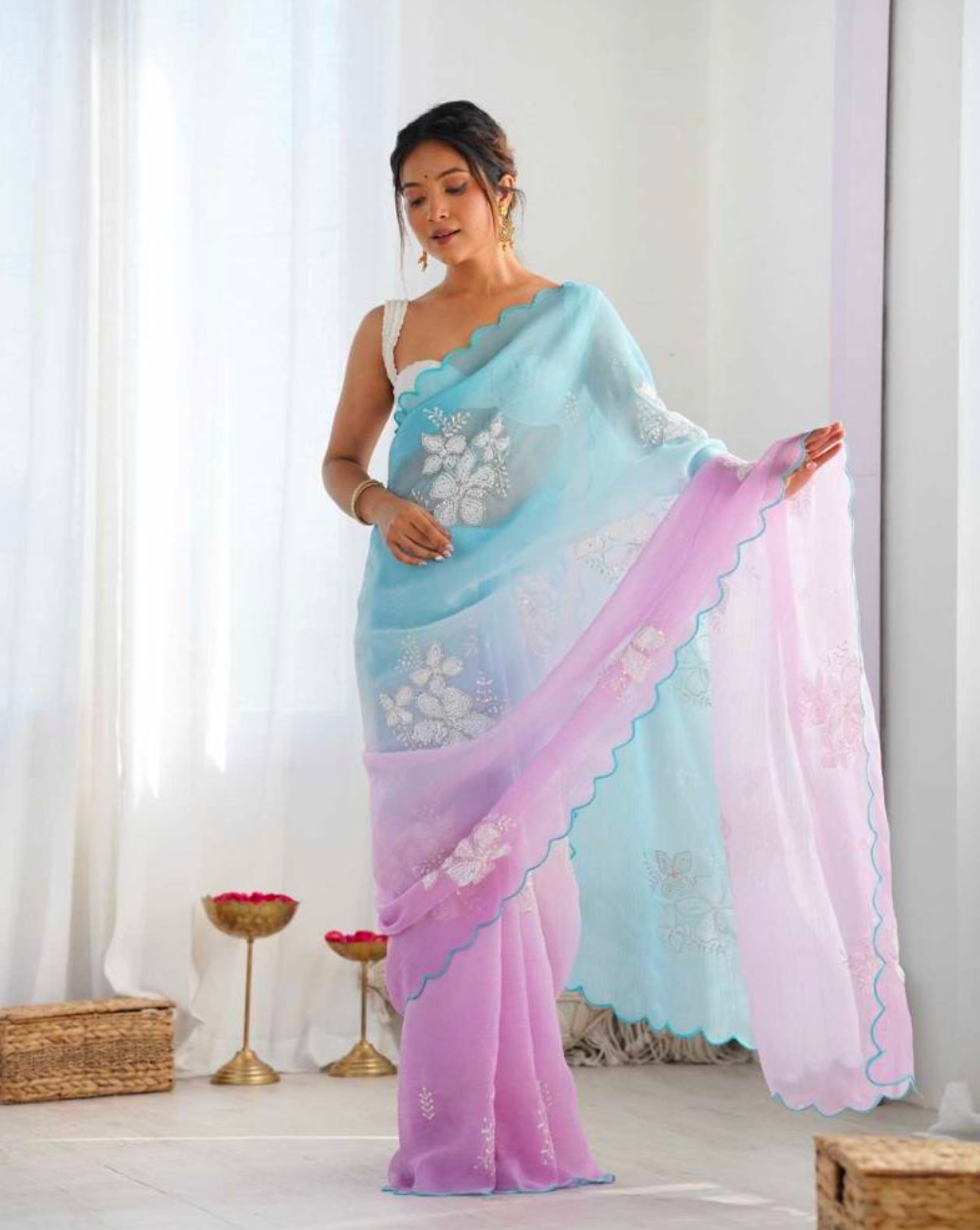 Matrut | Daydream Drift Blue-Purple Saree