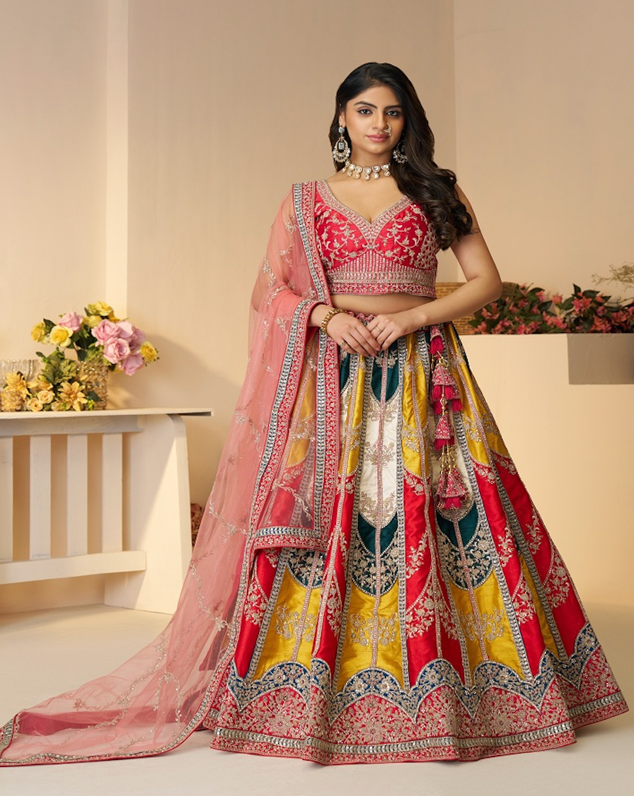 Matrut | Candy Crush Red Multicolor Lehenga