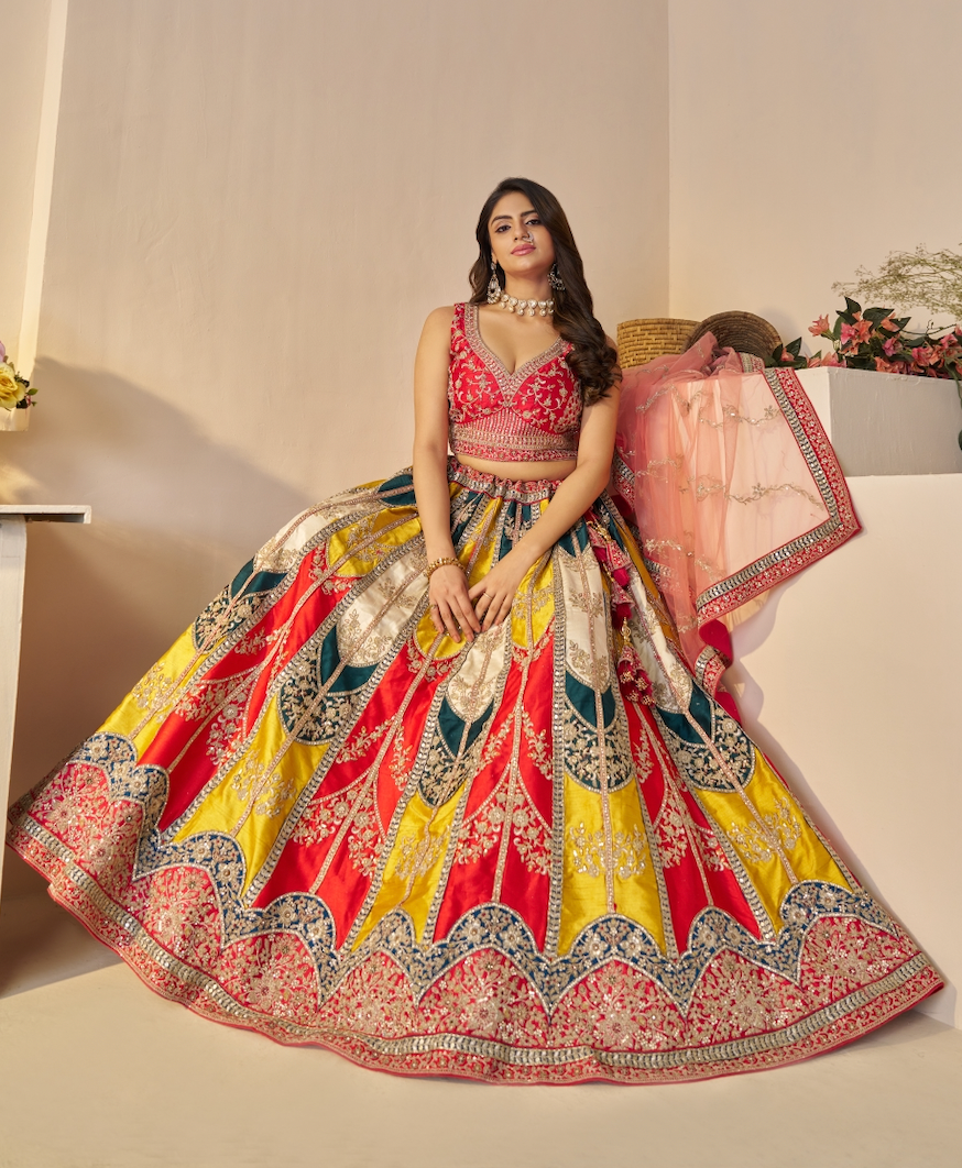 Matrut | Candy Crush Red Multicolor Lehenga