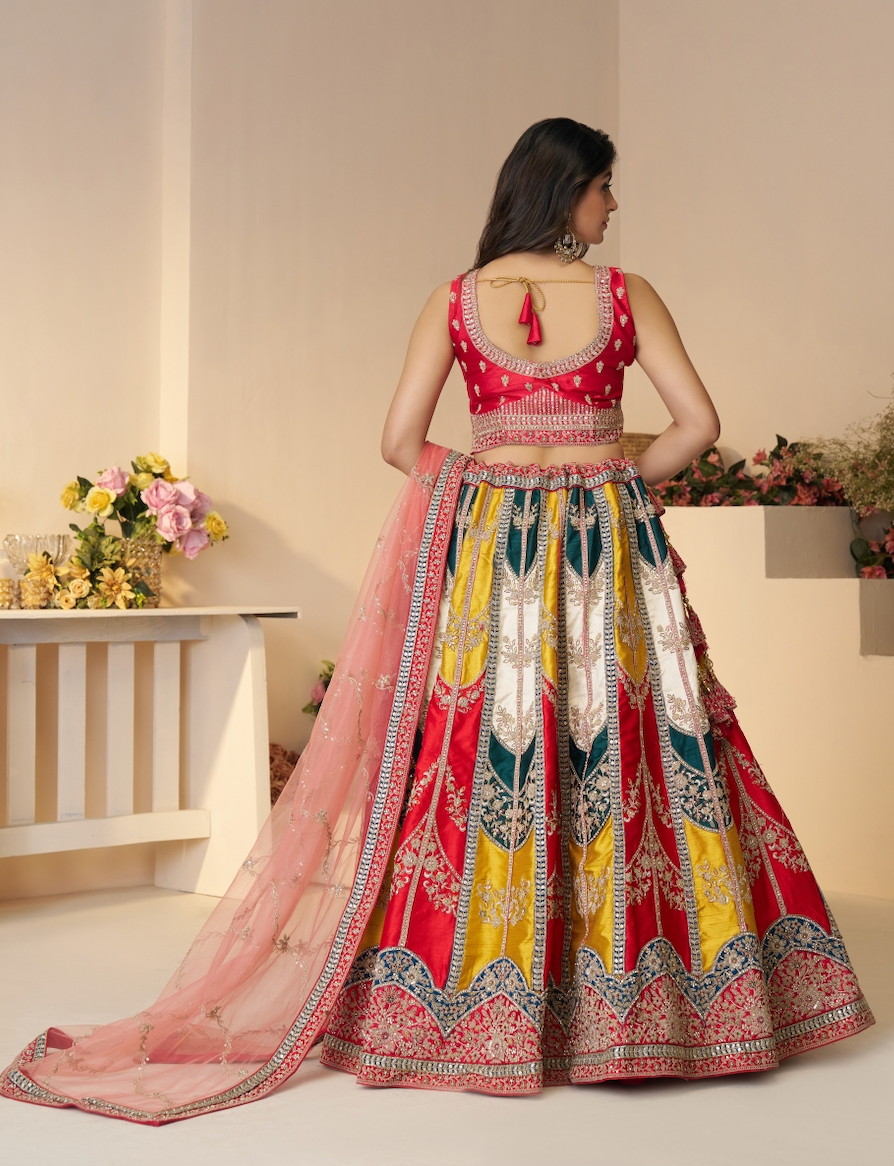 Matrut | Candy Crush Red Multicolor Lehenga