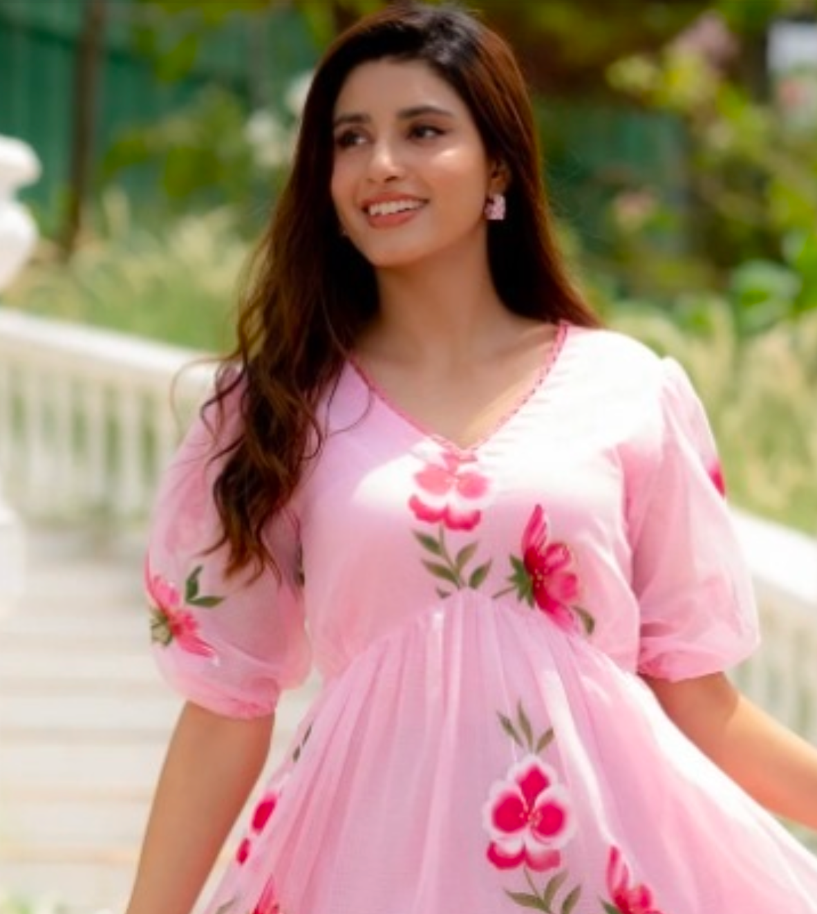 Matrut | Rosaira Pink Empire Waist Dress