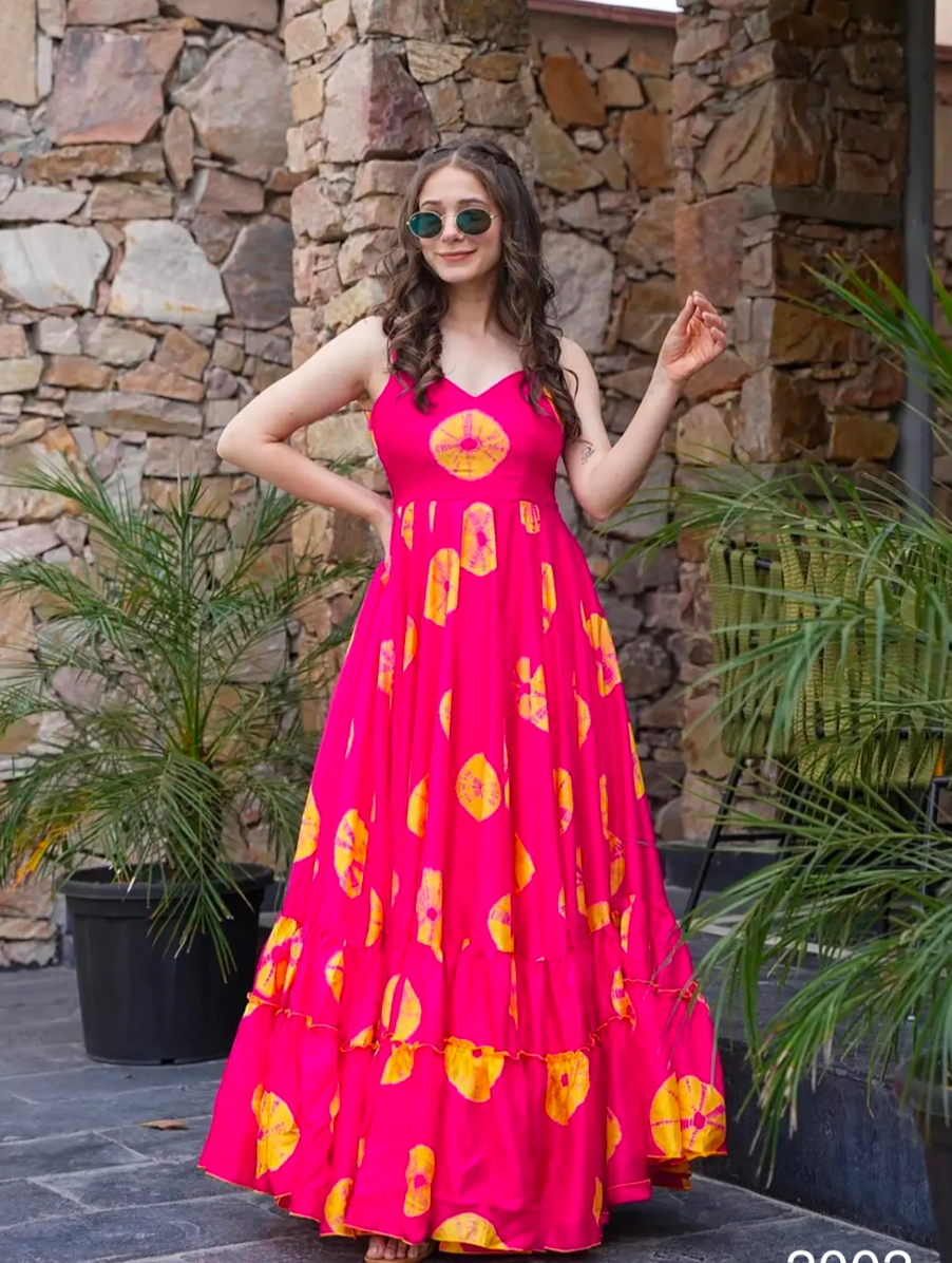Matrut | Lemon Bloom Hot Pink A-line Dress