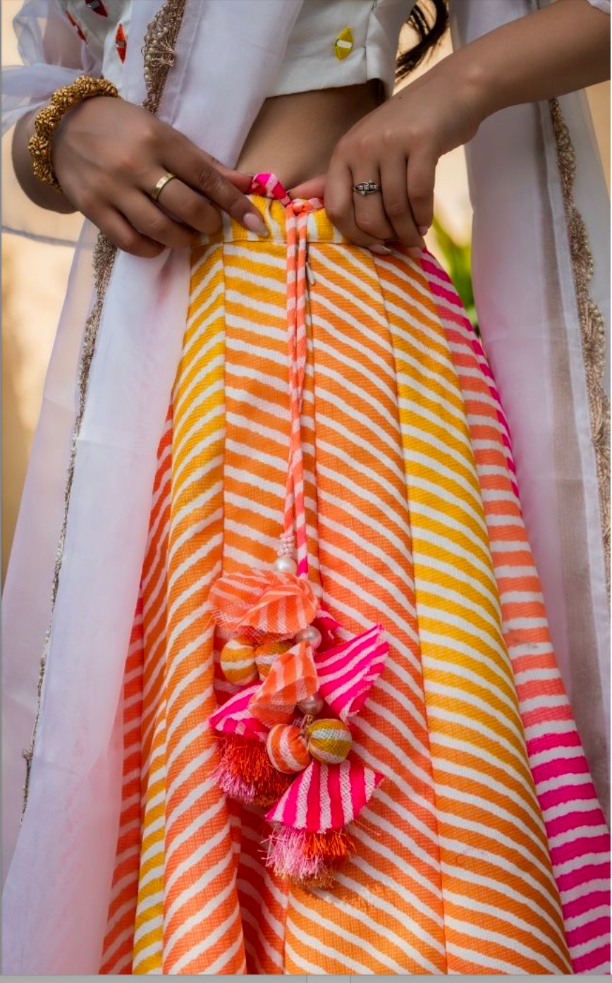 Matrut | Darling White Multicolor Lehenga